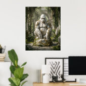 Marmeren Gorilla Klimop Ruïnes Poster (Thuiskantoor)