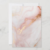 Marmeren Goud (Imitatie) Blush Bruiloft Uitnodigin Kaart (Achterkant)