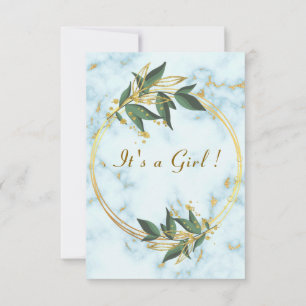 Marmeren Goud QR Code Baby Meisje Douche Uitnodigi Kaart