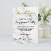 Marmeren gouden bedankkaart verlovingsfeest bruilo (Staand voorkant)