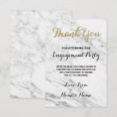 Marmeren gouden bedankkaart verlovingsfeest bruilo (Voorkant / Achterkant)