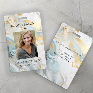 Marmeren gouden blauwe personeelsfoto ID-badge Badge