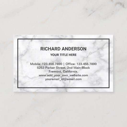 Marmeren Gouden Boom Tuinieren Landscaping Gazonve Visitekaartje (Achterkant)