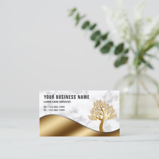 Marmeren Gouden Boom Tuinieren Landscaping Gazonve Visitekaartje (Staand voorkant)