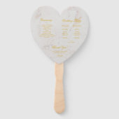 Marmeren Gouden Calligrafie Hart Trouwprogramma Handwaaier (Achterkant)