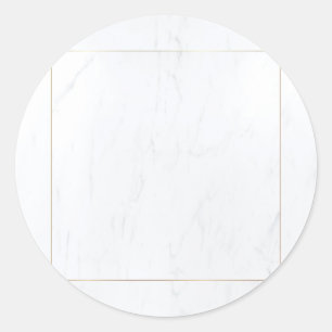 Marmeren Gouden Frame Moderne Elegante Lege Sjablo Ronde Sticker