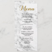 Marmeren Gouden Menu Bruiloftsreceptie Kaarten Art (Voorkant / Achterkant)