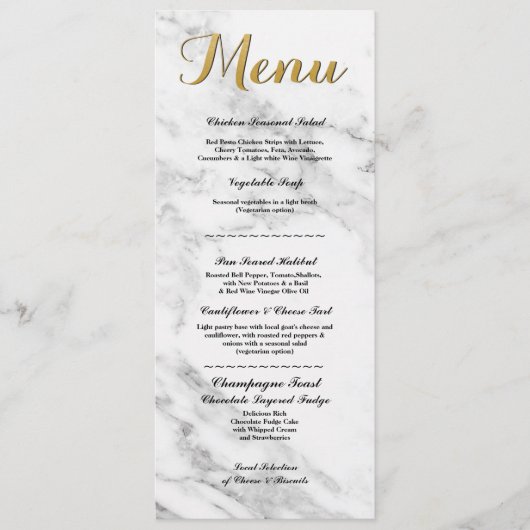 Marmeren Gouden Menu Huwelijksreceptie Kaarten Art (Voorkant)