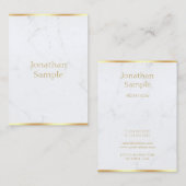 Marmeren gouden tekst Sjabloon Trendy Modern Elega Visitekaartje (Voorkant / Achterkant)
