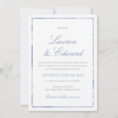 Marmeren grens bruiloft uitnodiging - korenbloem b (Voorkant)