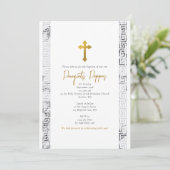 Marmeren Griekse sleutel Orthodoxe doop doop Kaart (Staand voorkant)