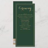 Marmeren Groene en Gouden Huwelijksprogramma's Programmakaart (Voorkant / Achterkant)