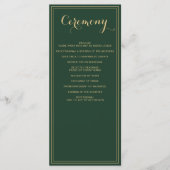 Marmeren Groene en Gouden Huwelijksprogramma's Programmakaart (Voorkant)