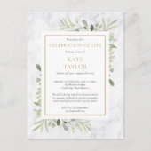 Marmeren Groene Viering van Levensuitnodiging Briefkaart (Voorkant)