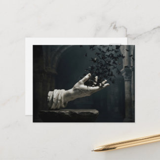 Marmeren hand en vlinders briefkaart