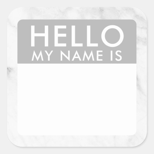 Marmeren Hello My Name Is Stickers (Voorkant)