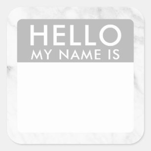 Marmeren Hello My Name Is Stickers