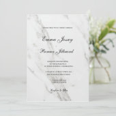 marmeren huwelijk minimalist chic elegant kaart (Staand voorkant)