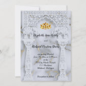 Marmeren Indiase Hindoe bruiloft uitnodiging (Voorkant)