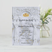 Marmeren Indiase Hindoe bruiloft uitnodiging (Staand voorkant)