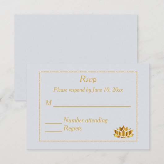 Marmeren Indiase Hindoe huwelijksuitnodiging RSVP Kaartje (Voorkant / Achterkant)