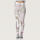 Marmeren initialen schattig blush roze rose goud w leggings (Voorkant)
