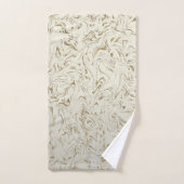 Marmeren Ivoor & Goud Glitter Trendy Modern Chic Bad Handdoek (Handdoek)