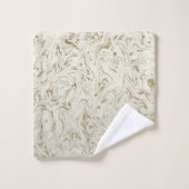 Marmeren Ivoor & Goud Glitter Trendy Modern Chic Bad Handdoek (Wasdoekje)