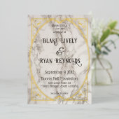 marmeren jugendstil folie uitnodiging (Staand Voorkant)