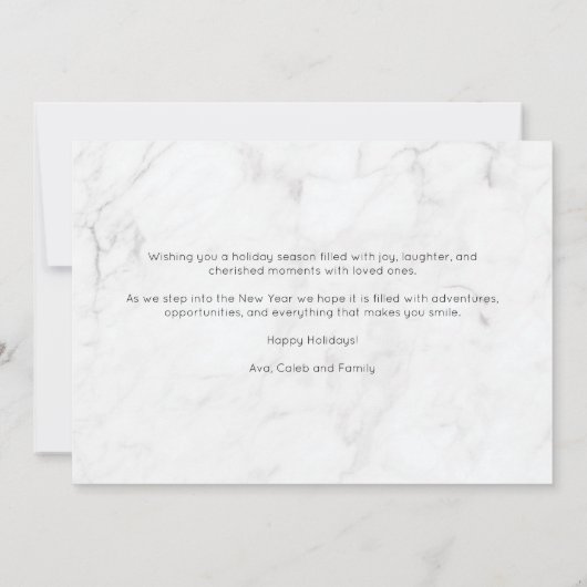 Marmeren Kardinaal Script Fotocollage Kerstmis Feestdagenkaart (Achterkant)