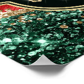 Marmeren Kerst Agate & Gouden Glitter Verjaardag Poster (Hoek)