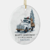 Marmeren Kerst Vrachtwagen Keramisch Ornament (Rechts)