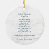 Marmeren Kerst Vrachtwagen Keramisch Ornament (Achterkant)