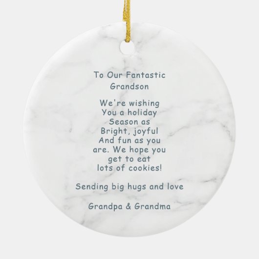 Marmeren Kerst Vrachtwagen Keramisch Ornament (Achterkant)