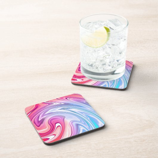 Marmeren kleurgolven drankjes onderzetter (Rechterzijde)