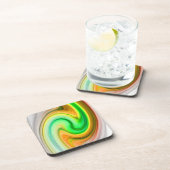 Marmeren kleurgolven drankjes onderzetter (Rechterzijde)