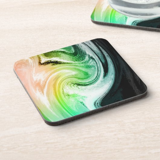 Marmeren kleurgolven drankjes onderzetter (Linkerzijde)