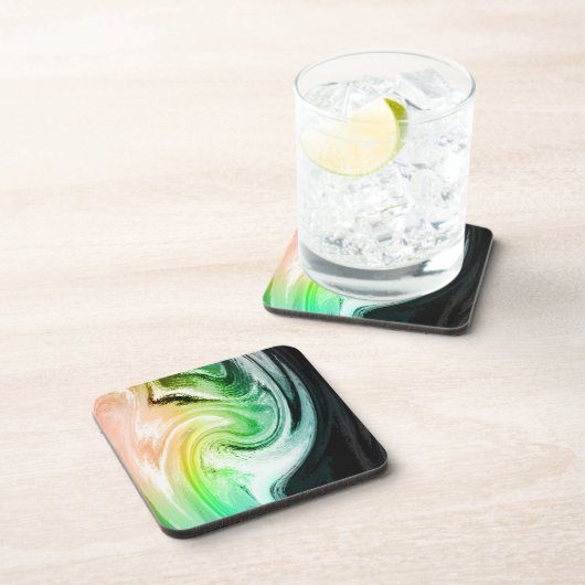 Marmeren kleurgolven drankjes onderzetter (Rechterzijde)