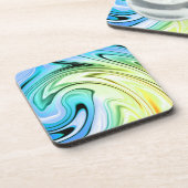 Marmeren kleurgolven drankjes onderzetter (Linkerzijde)