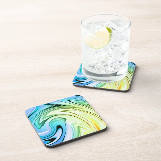 Marmeren kleurgolven drankjes onderzetter (Rechterzijde)