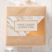 Marmeren koper geometrische bruiloft retour adres etiket (Insitu)