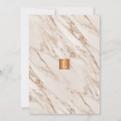 Marmeren koper trendy chic monogram babyshower kaart (Achterkant)