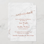 Marmeren koper uitgesteld bruiloft "aankondiging" kaart (Voorkant / Achterkant)