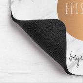 Marmeren kopercirkel die woorden en jouw naam insp muismat (Hoek)