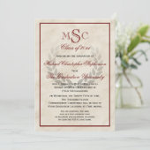 Marmeren Krans Monogram Klassieke Universiteit Afs Kaart (Staand voorkant)