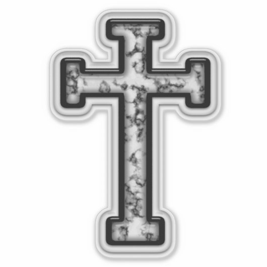 marmeren kruis sticker (Voorkant)
