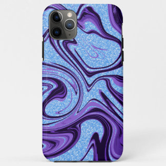 Marmeren krullen paars zwart met blauwe nepschitte Case-Mate iPhone case