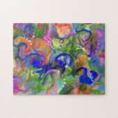 Marmeren Kunst abstract blauw groen sinaasappel - Legpuzzel (Horizontaal)