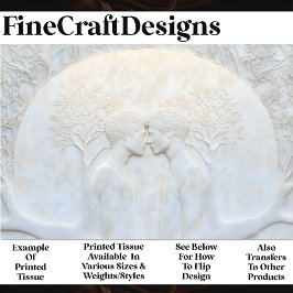 Marmeren LGBTQ-koppel in liefde Carving X5Decoupag Tissuepapier