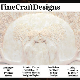 Marmeren LGBTQ paar in liefde Carving X6 Decoupage Tissuepapier